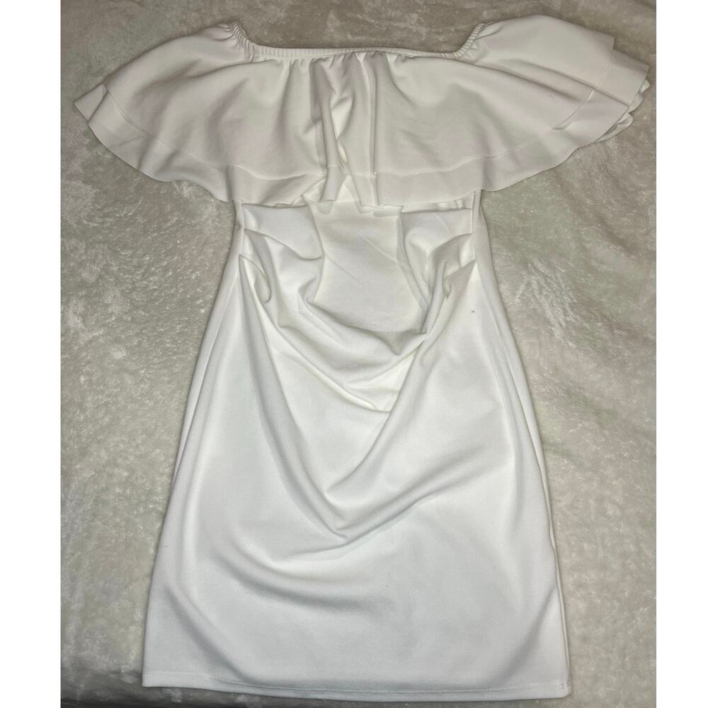 My Bump Off The Shoulder White Body Con Style Maternity Dress Stretch